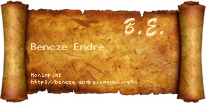 Bencze Endre névjegykártya